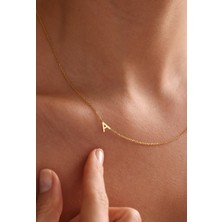 Harf Yazılı 14 Ayar Altın Kolye