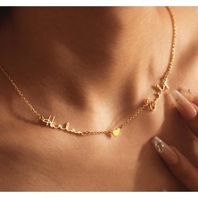 Kalp Isim Yazılan 14 Ayar Altın Kolye