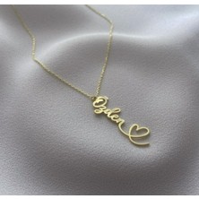 Kalp Isim Yazılan 14 Ayar Altın Kolye