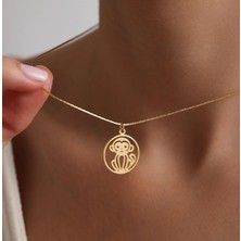 Maymun 14 Ayar Altın Kolye