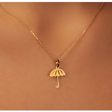 Şemsiye 14 Ayar Altın Kolye