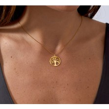 Hayat Ağacı 14 Ayar Altın Kolye