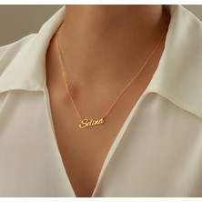 Isim Yazılı 14 Ayar Altın Kolye