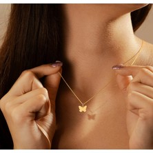 Kelebek 14 Ayar Altın Kolye