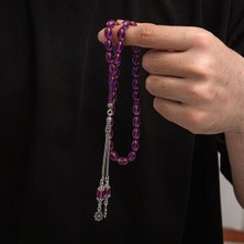 Sıkma Kehribar 925 Ayar Gümüş Tesbih