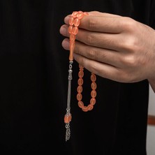 Sıkma Kehribar 925 Ayar Gümüş Tesbih