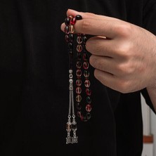 Sıkma Kehribar 925 Ayar Gümüş Tesbih