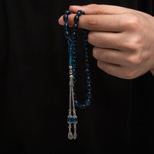 Sıkma Kehribar 925 Ayar Gümüş Tesbih