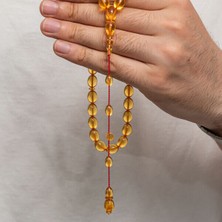 Sıkma Kehribar 925 Ayar Gümüş Tesbih