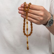 Sıkma Kehribar 925 Ayar Gümüş Tesbih