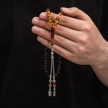 Sıkma Kehribar 925 Ayar Gümüş Tesbih