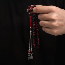 Sıkma Kehribar 925 Ayar Gümüş Tesbih