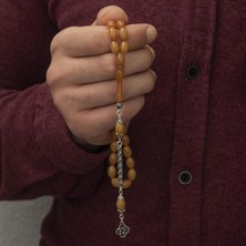 Arpa Sıkma Kehribar 925 Ayar Gümüş Tesbih