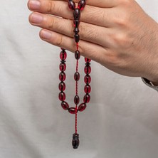 Sıkma Kehribar 925 Ayar Gümüş Tesbih