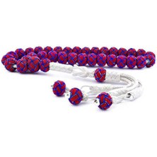 Kazaziye Bordo Taş 925 Ayar Gümüş Tesbih