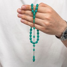 Sıkma Kehribar 925 Ayar Gümüş Tesbih
