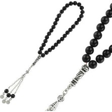 Doğal Taşlı Jasper Dalmaçya Model Taşlı Gümüş Tesbih