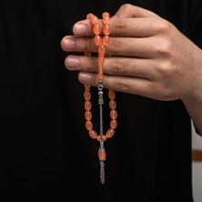 Sıkma Kehribar 925 Ayar Gümüş Tesbih