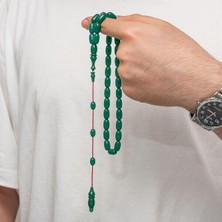 Sıkma Kehribar 925 Ayar Gümüş Tesbih