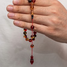 Sıkma Kehribar 925 Ayar Gümüş Tesbih