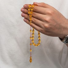 Sıkma Kehribar 925 Ayar Gümüş Tesbih