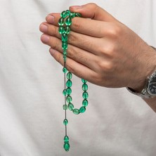 Sıkma Kehribar 925 Ayar Gümüş Tesbih