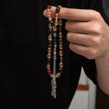 Sıkma Kehribar 925 Ayar Gümüş Tesbih