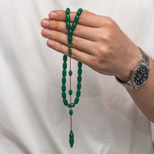 Sıkma Kehribar 925 Ayar Gümüş Tesbih