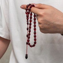 Sıkma Kehribar 925 Ayar Gümüş Tesbih