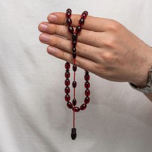 Sıkma Kehribar 925 Ayar Gümüş Tesbih