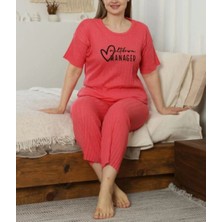 Büyük Beden Kısa Kollu Yazlık Xl-2xl-3xl-4xl Pamuklu Pijama Takımı