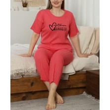 Büyük Beden Kısa Kollu Yazlık Xl-2xl-3xl-4xl Pamuklu Pijama Takımı