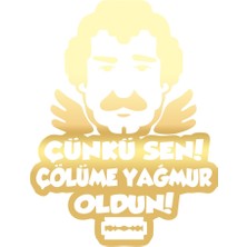 Müslüm Gürses Silüet Araba Sticker 17X17 cm Gold