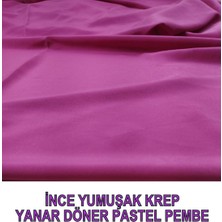 Pembe Renkte Ince Krep (En  140 cm x Boy 300 Cm)