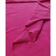 Şeker Pembe Üzeri Lame Yaldızlı Jarse (En 150 cm x Boy 160 Cm)