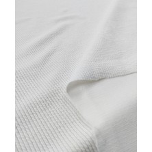Beyaz Renkte Bürümcüklü Yumuşak Örme (En  120 cm x Boy  180 Cm)