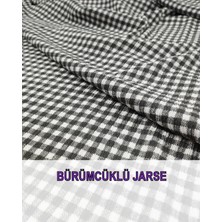 Gri Ekru Pötikareli Bürümcüklü Jarse (En  140 cm x Boy  240 Cm)