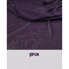 Koyu Bordo Ile Mor Arası Renkte Şifonen: 150 cm