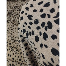 Sütlü Kahve Üzeri Siyah Desenli Bürümcüklü Jarse (En  150 cm x Boy 200 Cm)