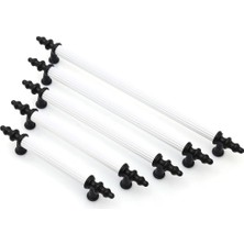 Zirve Elit 160 mm Mobilya Mutfak Çekmece Dolabı Dolap Kulpu Kulbu Kulpları - Beyaz-Siyah - 4 Adet