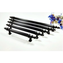 Zirve Elit 192 mm Mobilya Mutfak Çekmece Dolabı Dolap Kulpu Kulbu Kulpları - Siyah - 6 Adet