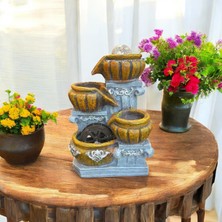 Dekoratif Testi Görünümlü Masaüstü Saksı ve Süs Evi – LED Işıklı