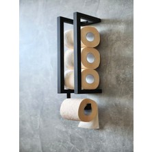 Gelişim Metal Modern Tasarımlı Duvara Monte Tuvalet Kağıdı Tutucu – Siyah Metal Banyo Askılığı