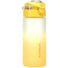Serenity Haven Su Matarası Tritan Geniş Ağız Su Şişesi Gradyan Spor Matarası Suluğu Bpasız 500 ml Sarı 0109