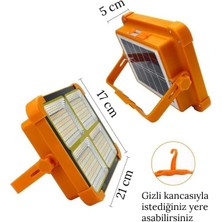 Tarez V-017 Güneş Enerjili LED Taşınabilir Projektör, Çok Amaçlı Kamp Lambası 100 Watt