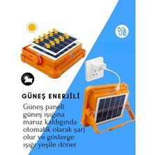 Tarez V-017 Güneş Enerjili LED Taşınabilir Projektör, Çok Amaçlı Kamp Lambası 100 Watt