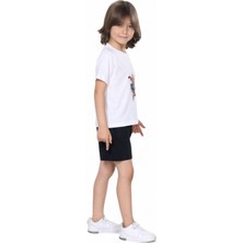 Erkek Çocuk Yazlık Şort Baskılı Tshirt Alt Üst Pamuklu Penye 2'li Takım