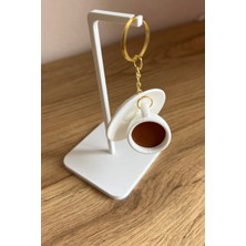 Türk Kahvesi Fincanı Anahtarlık | Gold Zincirli Mini Fincan Anahtarlığı