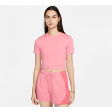 Sportswear Essential Dar Kesimli Kısa Kadın Tişört FB2873-611