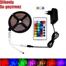 5 mt Kumandalı Rgb Şerit LED Lamba Iç ve Dış Mekan Silikon Yapışkanlı Aydınlatma